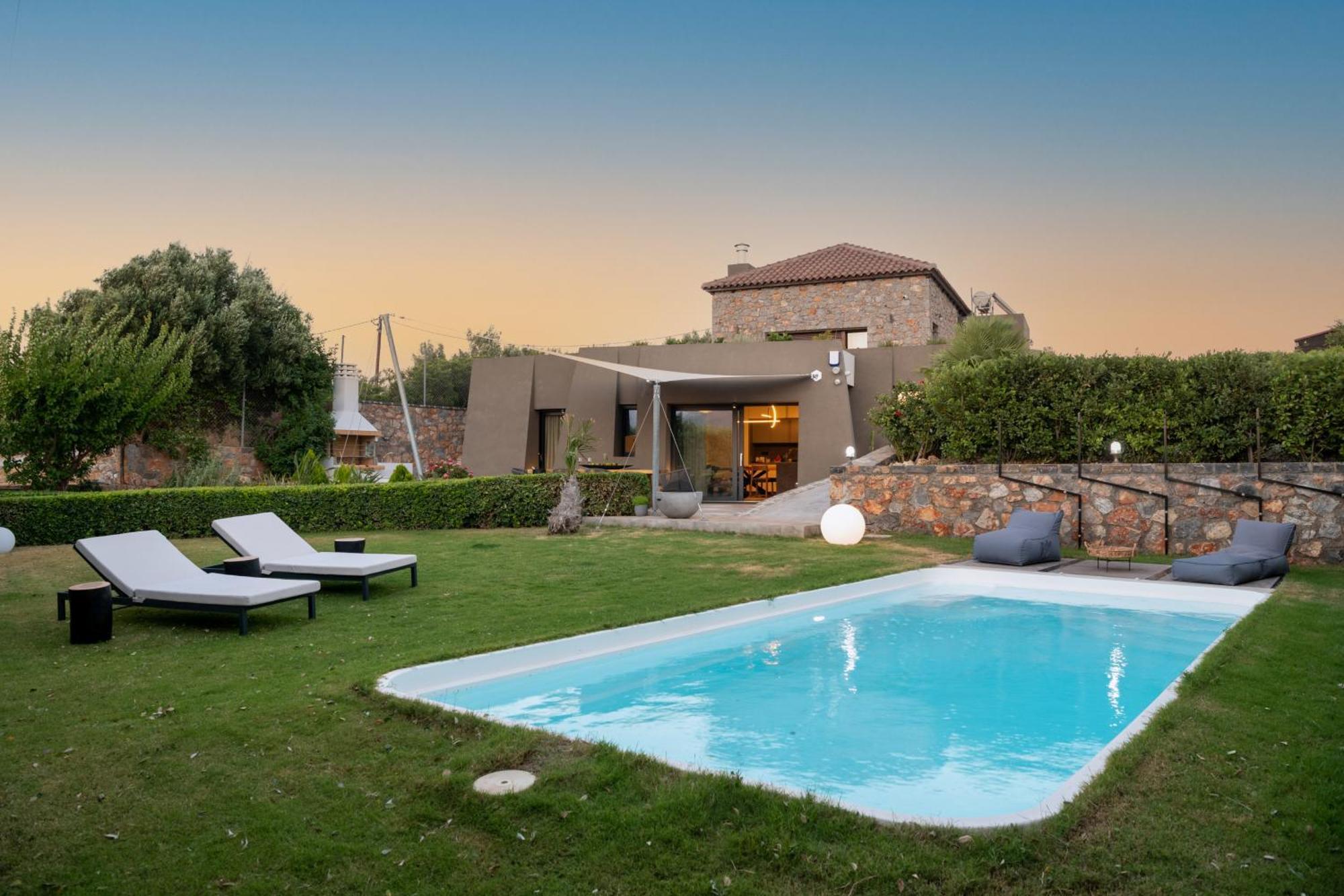 Lithari Luxury Villa With Private Pool, Your Perfect Retreat, Crete Agios Nikolaos  Ngoại thất bức ảnh